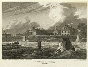 Illustrated View of Chelsea Hospital in Middlesex