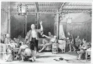 Lounge Prints: Illustrated View Of Chinese Opium Den