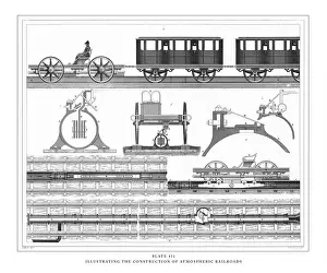 Illustrating the Construction of Stone Bridges Engraving Antique Illustration, Published
