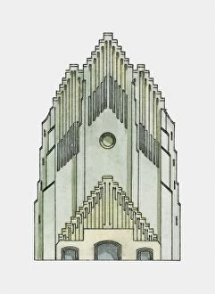 Images Dated 13th October 2009: Illustration of 1920s expressionist facade of Grundtvig Church