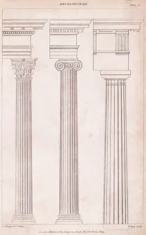 Illustration of 3 Orders of Greek Columns