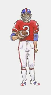 Images Dated 11th December 2009: Illustration of American football player