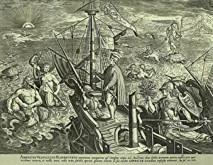 Navigator Prints: Illustration of Amerigo Vespucci at Sea