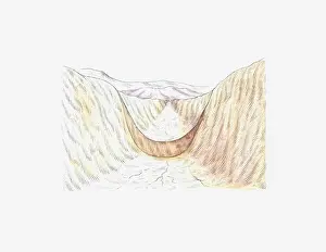 Irrigation Prints: Illustration of ancient canal dug by the Hohokam people, Snaketown, Arizona