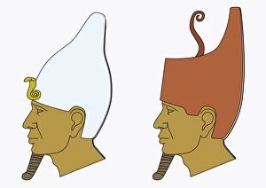 Illustration of two ancient Egyptian kings wearing crowns