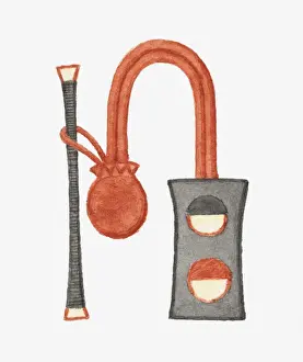 Illustration of ancient Egyptian sign depicting scribe tools