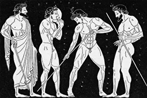 Ancient Greek Prints: Illustration of Ancient Greek Athletes