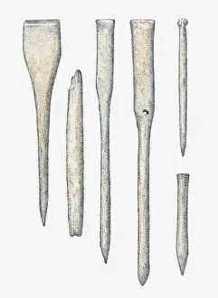 Illustration of Ancient Greek bone tools