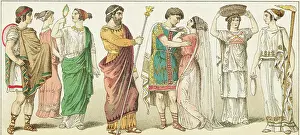 Ancient Greek Prints: Illustration of Ancient Greek Fashions