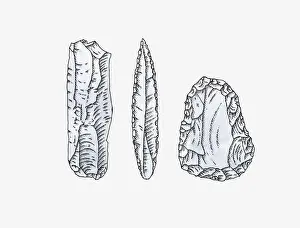 Hand Tool Prints: Illustration of ancient handaxes