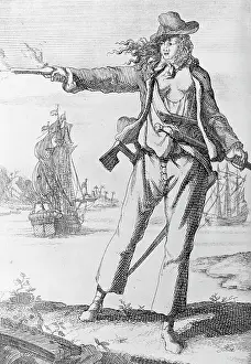 Cross Dresser Prints: Illustration of Ann Bonney the Pirate