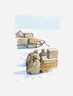 Antarctic Prints: Illustration of Antarctic explorers equipment