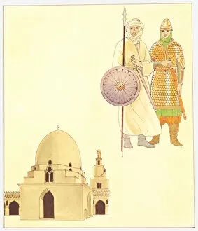 Images Dated 30th June 2011: Illustration of Arab warriors and mosque