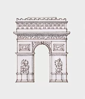 Images Dated 3rd November 2009: Illustration of Arc de Triomphe, Paris, France