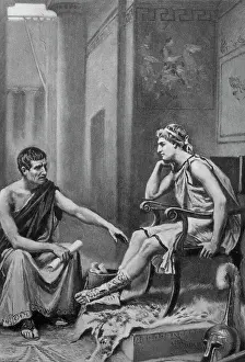 Illustration of Aristotle Teaching Alexander the Great
