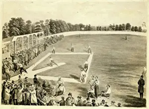 Illustration of Athletics-Atlantics Baseball Game