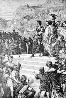 Announcement Prints: Illustration of Augustus Establishing Lyons as the Center of Gaul