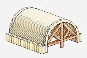 Shape Prints: Illustration of barrel vault, also known as tunnel vault or wagon vault