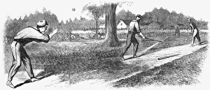 Hoboken Prints: Illustration of a Baseball Game Between the Atlantic Club of Brooklyn and the Mutual Club of New York