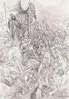 Historical Theme Prints: Illustration of Battle Surrounding the Chariot of Darius