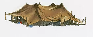 Traditional Culture Collection: Illustration of Bedouin tent near Black Sea coast