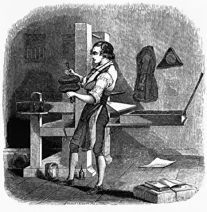 Printer Prints: Illustration of Benjamin Franklin as an Apprentice Printer