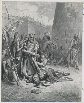 Illustration from Bible Entitled The Death of Abimelech