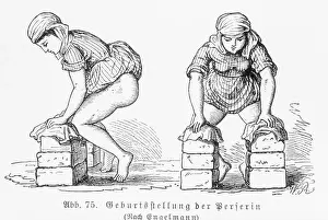 Illustration of a Birthing Position for Woman