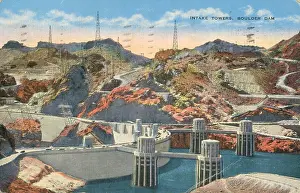 Postcard Prints: An Illustration Of Boulder Dam