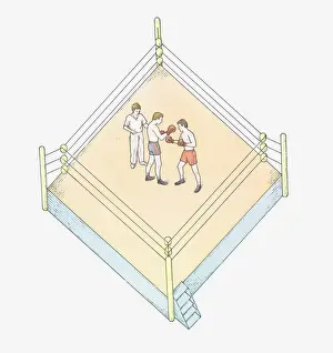 Sports Venue Prints: Illustration of boxing ring