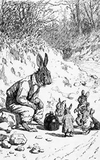 Illustration of Brer Rabbit with Little Rabbits