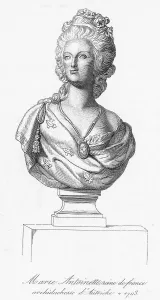 Guillotine Prints: Illustration Of Bust Of Marie Antoinette