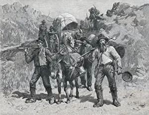 Illustration of California Prospectors by Allen Carter Redwood
