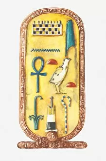 Images Dated 3rd October 2011: Illustration of cartouche box from Tutankhamuns tomb