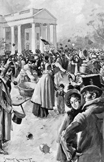 Illustration of Celebration After Andrew Jackson's Inauguration by B. West Clinedinst