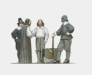 Illustration of Charles I receiving last rites before his execution