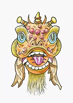 Illustration of Chinese New Year mask