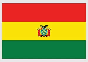 Ensign Gallery: Illustration of civil flag and ensign of Bolivia, a horizontal tricolor of red, yellow