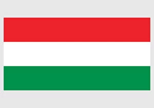 Identity Gallery: Illustration of civil and state flag of Hungary, a horizontal tricolor of red, white and green