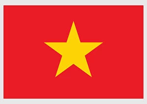 Images Dated 6th February 2009: Illustration of civil and state flag of Vietnam, with red field
