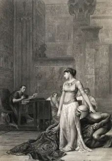Illustration of Cleopatra Meeting with Caesar