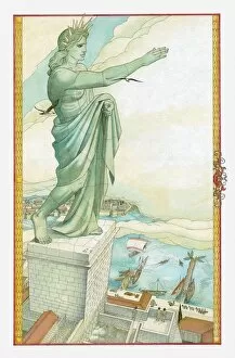 Incidental People Collection: Illustration of Colossus of Rhodes
