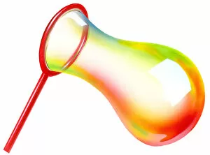 Liquid Gallery: Illustration of colourful bubble blown through bubble wand