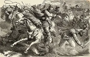 Illustration of Combat Between Huns and Alans