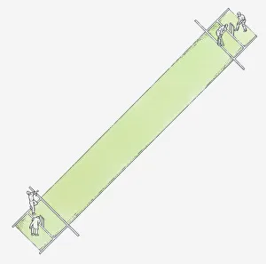 Line Gallery: Illustration of cricket pitch, view from above