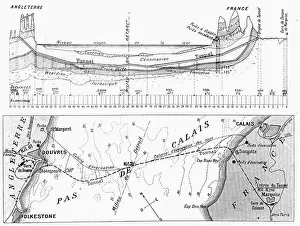 French Text Prints: Illustration of Cross-Channel Tunnel