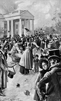 Inauguration Prints: Illustration of Crowd at Inaugration