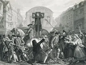 Revenge Prints: Illustration of Daniel DeFoe in the Pillory