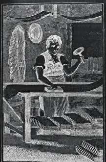 Hammer Prints: Illustration Depicting a Calico Printer
