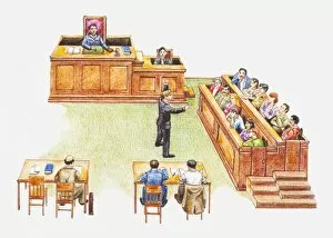 Images Dated 15th July 2010: Illustration depicting court of law